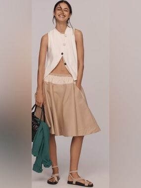 Anthropology: Maeve Safari A-Line Knee-Length Circle Skirt